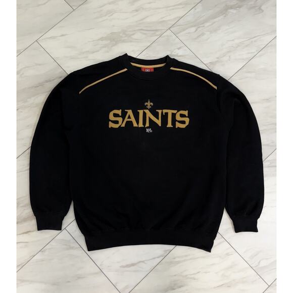 Vintage NFL New Orleans Saints Official Warmup Sweatshirt Men’s Size XL Black - Picture 1 of 5